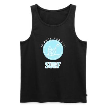 Je peux pas j'ai surf - Débardeur bio Premium Homme - noir - Devant - Michal (187cm)