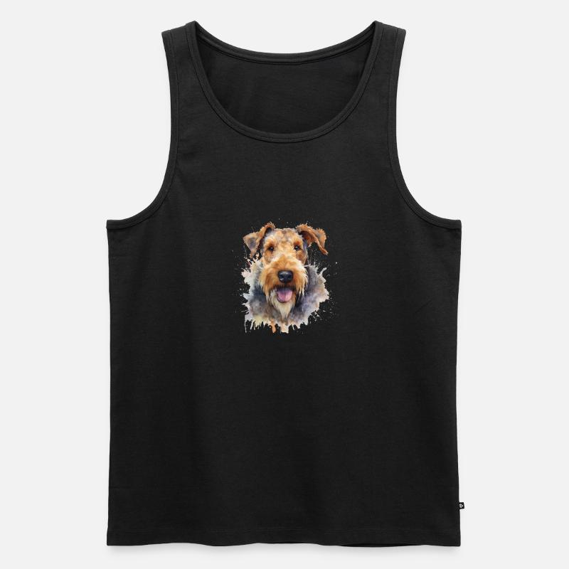 Airedale Terrier - Männer Premium Bio Tank Top - Schwarz
