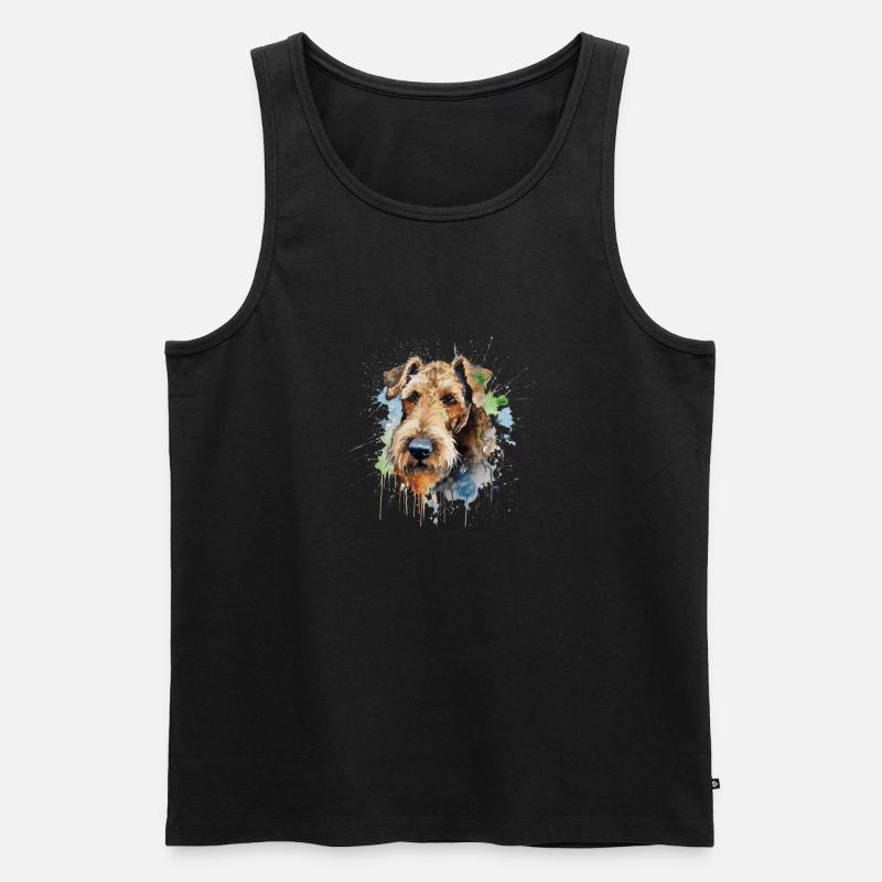 Airedale Terrier - Männer Premium Bio Tank Top - Schwarz