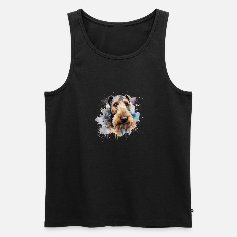 Airedale Terrier - Männer Premium Bio Tank Top - Schwarz
