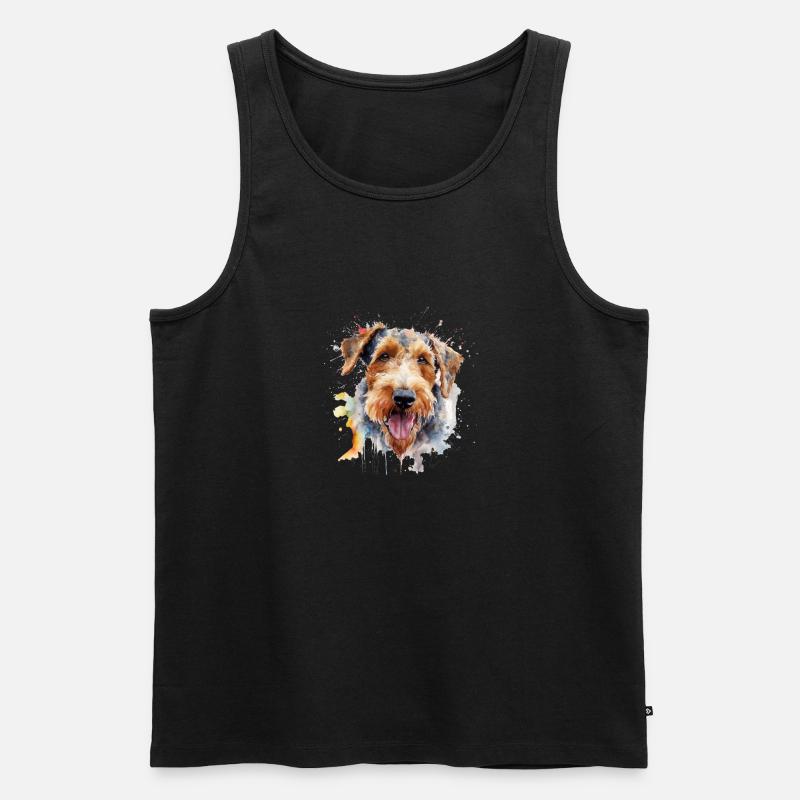 Airedale Terrier - Männer Premium Bio Tank Top - Schwarz