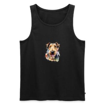 Airedale Terrier - Männer Premium Bio Tank Top - Schwarz - Vorne - AI Model Male 178 light (178cm)