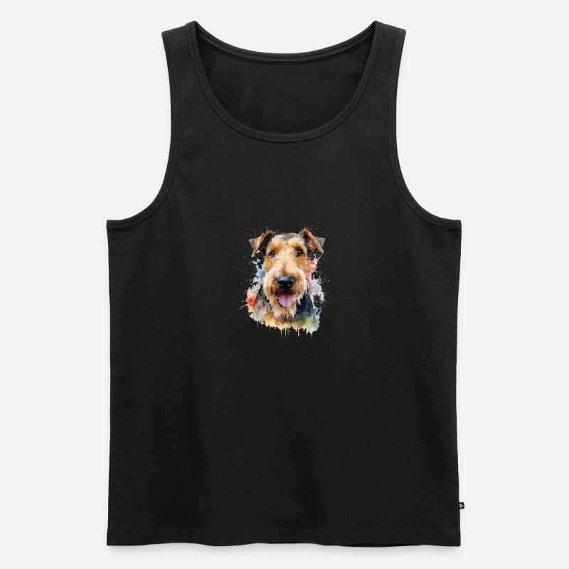 Airedale Terrier - Männer Premium Bio Tank Top - Schwarz