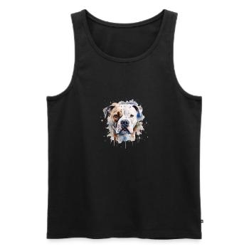 Bouledogue américain - Débardeur bio Premium Homme - noir - Devant - Michal (187cm)