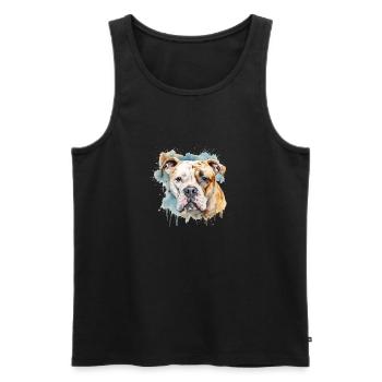 Bouledogue américain - Débardeur bio Premium Homme - noir - Devant - Michal (187cm)