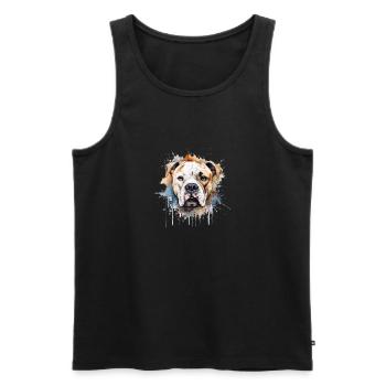 Bouledogue américain - Débardeur bio Premium Homme - noir - Devant - Michal (187cm)