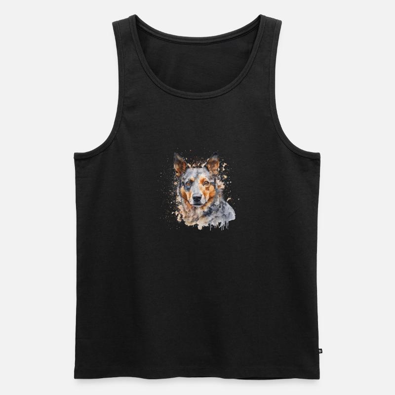 Australian Cattle Dog - Männer Premium Bio Tank Top - Schwarz