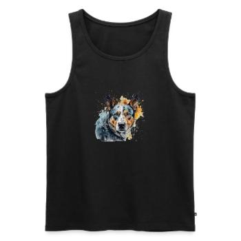 Bouvier australien - Débardeur bio Premium Homme - noir - Devant - AI Model Male 178 light (178cm)