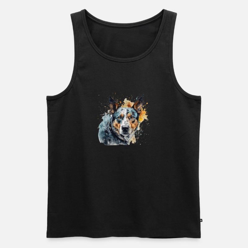 Australian Cattle Dog - Männer Premium Bio Tank Top - Schwarz
