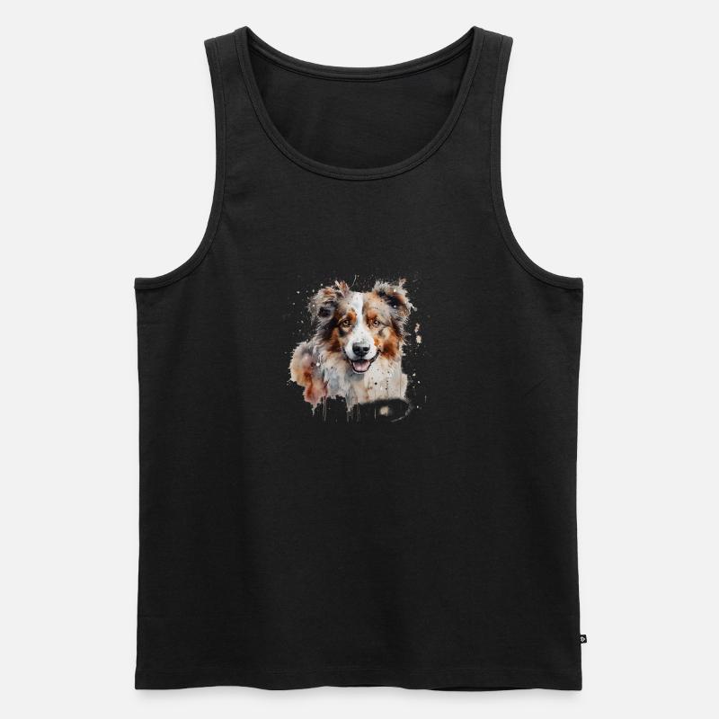 Australian Shepherd - Männer Premium Bio Tank Top - Schwarz
