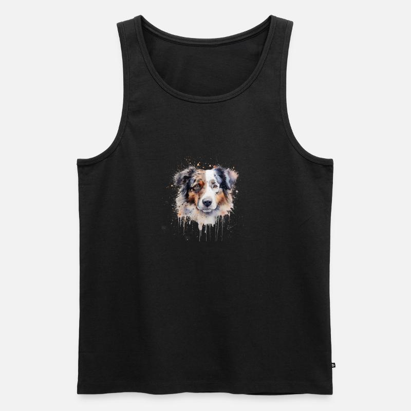 Australian Shepherd - Männer Premium Bio Tank Top - Schwarz