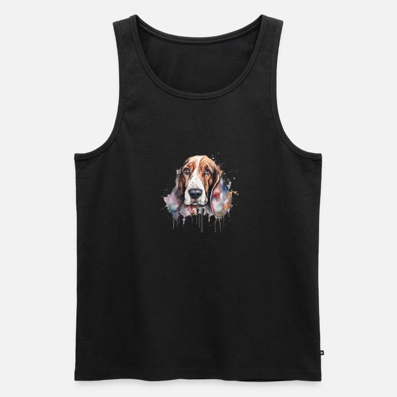 Basset Hound - Männer Premium Bio Tank Top - Schwarz