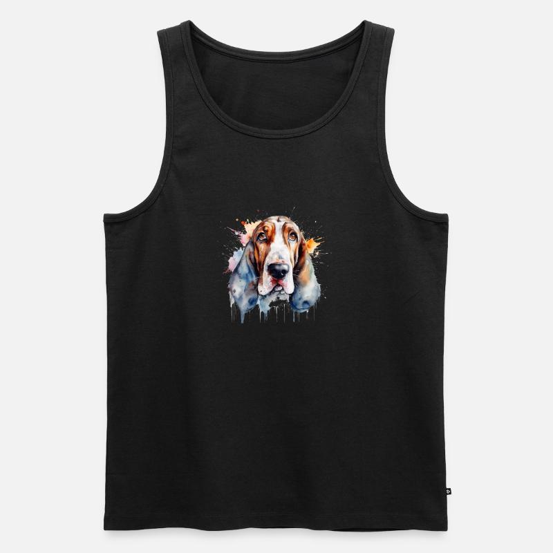 Basset Hound - Männer Premium Bio Tank Top - Schwarz