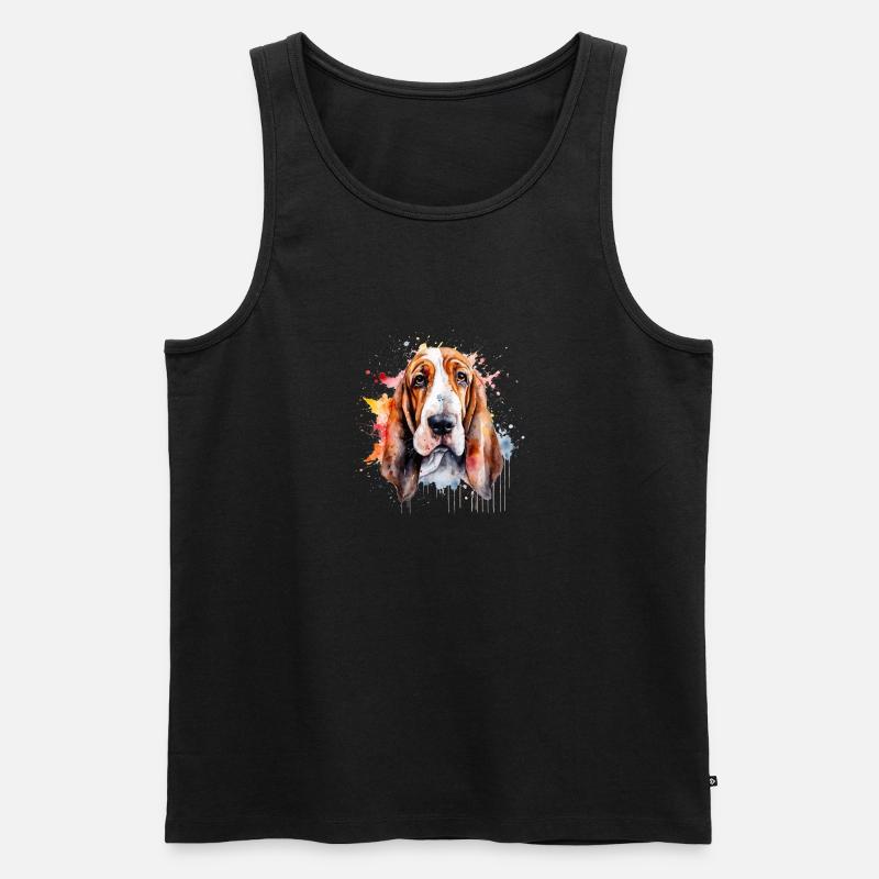 Basset Hound - Männer Premium Bio Tank Top - Schwarz