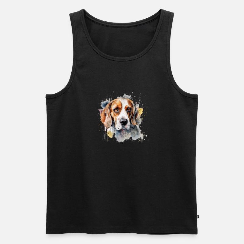 Beagle - Männer Premium Bio Tank Top - Schwarz