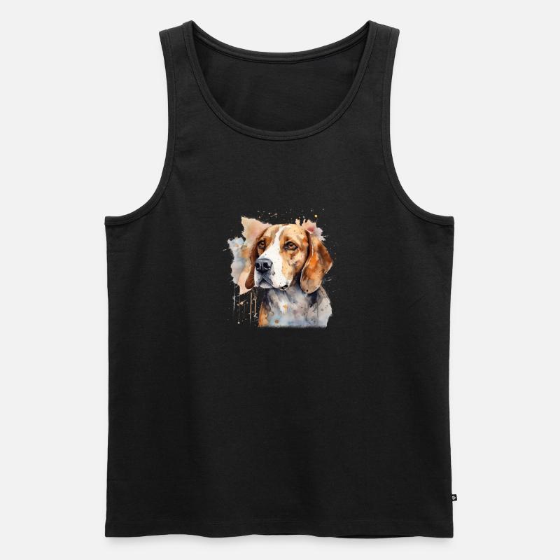 Beagle - Männer Premium Bio Tank Top - Schwarz