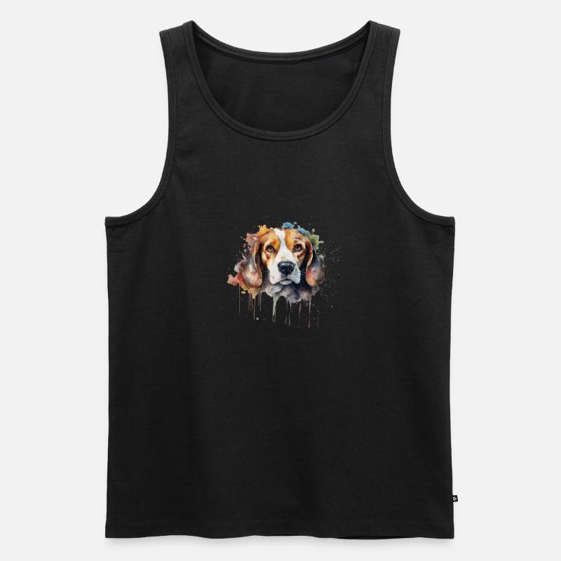 Beagle - Männer Premium Bio Tank Top - Schwarz