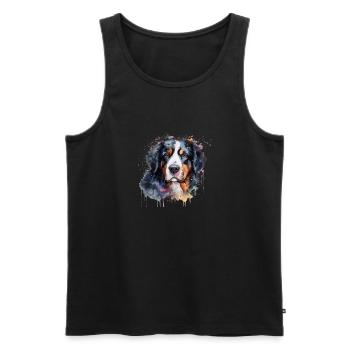 Bernese Mountain Dog - Männer Premium Bio Tank Top - Schwarz - Vorne - Michal (187cm)