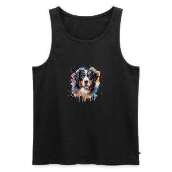 Bouvier bernois - Débardeur bio Premium Homme - noir - Devant - AI Model Male 178 light (178cm)