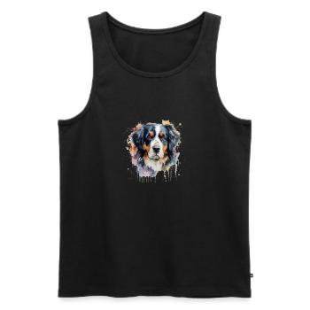 Bernese Mountain Dog - Männer Premium Bio Tank Top - Schwarz - Vorne - Michal (187cm)