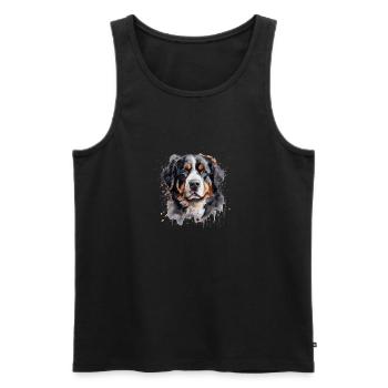 Bouvier bernois - Débardeur bio Premium Homme - noir - Devant - AI Model Male 178 light (178cm)