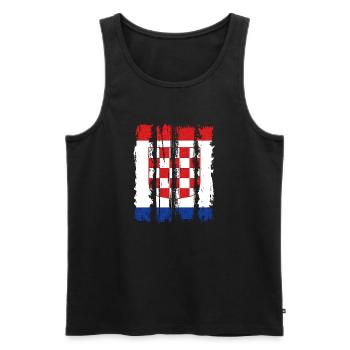 Kroatische Nationalflagge Emblem Kroatien Hrvatska hrv - Männer Premium Bio Tank Top - Schwarz - Vorne - AI Model Male 178 light (178cm)
