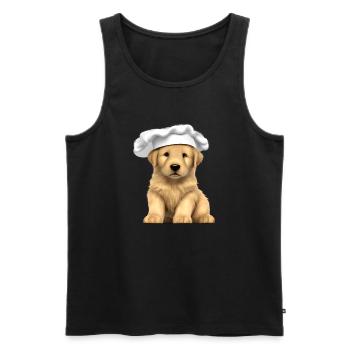 Golden Retriever Restaurateur Chiens Cuisine de chiot - Débardeur bio Premium Homme - noir - Devant - Michal (187cm)