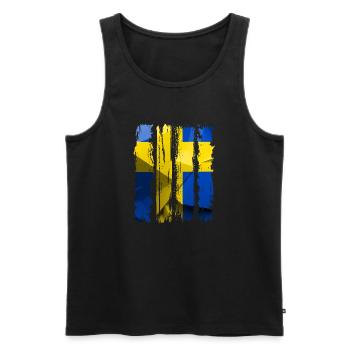 Sweden Sweden flag national norden skandinavia - Men's Premium Organic Tank Top - black - Front - Michal (187cm)