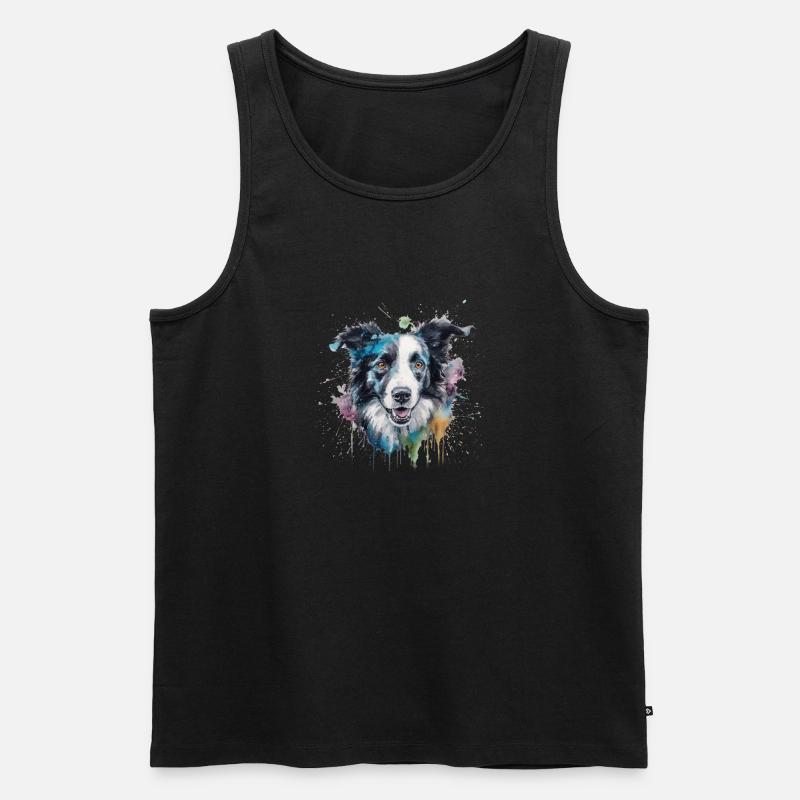 Border Collie - Männer Premium Bio Tank Top - Schwarz