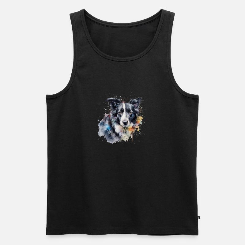 Border Collie - Männer Premium Bio Tank Top - Schwarz