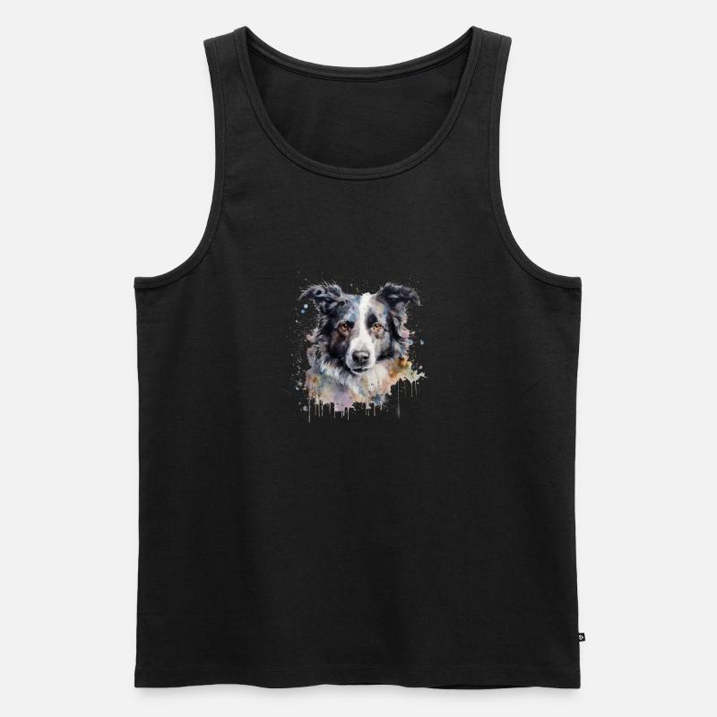 Border Collie - Männer Premium Bio Tank Top - Schwarz