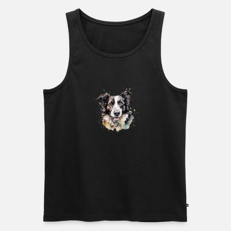 Border Collie - Männer Premium Bio Tank Top - Schwarz