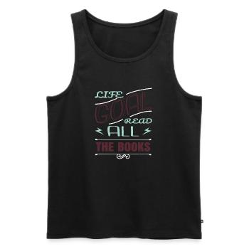 bibliophile present idea i love books book lover - Männer Premium Bio Tank Top - Schwarz - Vorne - AI Model Male 178 light (178cm)