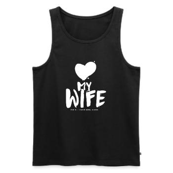 love my wife / life - Männer Premium Bio Tank Top - Schwarz - Vorne - Michal (187cm)