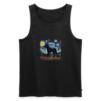 Nuit étoilée australienne Kelpie Van Gogh - Débardeur bio Premium Homme - noir - Devant - Michal (187cm)