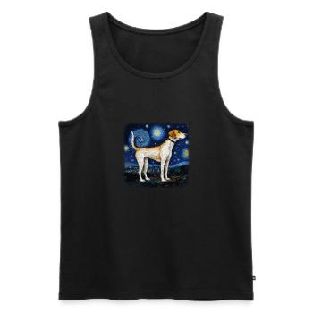 American Foxhound Van gogh starry night - Männer Premium Bio Tank Top - Schwarz - Vorne - AI Model Male 178 light (178cm)