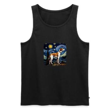 American Foxhound Van gogh starry night - Männer Premium Bio Tank Top - Schwarz - Vorne - AI Model Male 178 light (178cm)