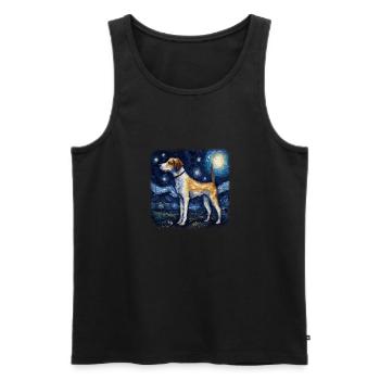 American Foxhound Van gogh starry night - Männer Premium Bio Tank Top - Schwarz - Vorne - AI Model Male 178 light (178cm)