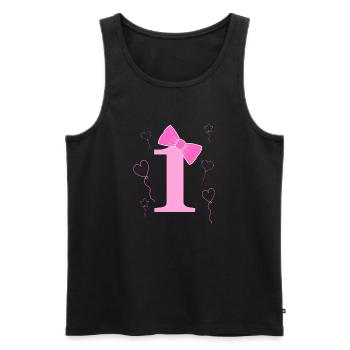 1e anniversaire fille - Débardeur bio Premium Homme - noir - Devant - AI Model Male 178 light (178cm)
