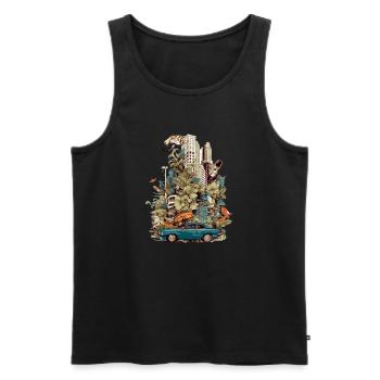 Cité Nature - Männer Premium Bio Tank Top - Schwarz - Vorne - AI Model Male 178 light (178cm)