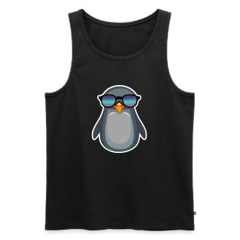Pingouin Classe avec des Lunettes de Soleil - Débardeur bio Premium Homme - noir - Devant - AI Model Male 178 light (178cm)