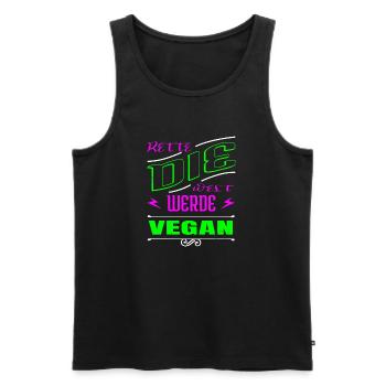 veganes essen geburtstagsgeschenkidee geschenk - Männer Premium Bio Tank Top - Schwarz - Vorne - Michal (187cm)