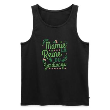 Mamie reine du jardinage cadeau humour jardin - Débardeur bio Premium Homme - noir - Devant - Michal (187cm)