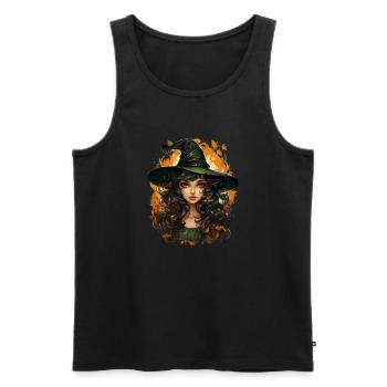 Halloween Witch I Cartoon Style I Witch - Men's Premium Organic Tank Top - black - Front - AI Model Male 178 light (178cm)