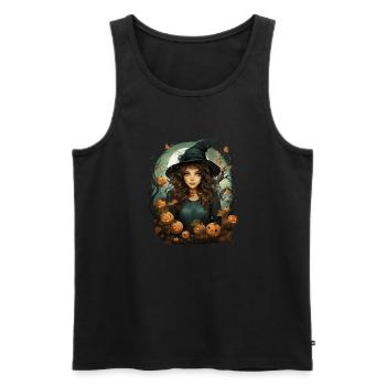Halloween Witch I Cartoon Style I Witch - Men's Premium Organic Tank Top - black - Front - AI Model Male 178 light (178cm)