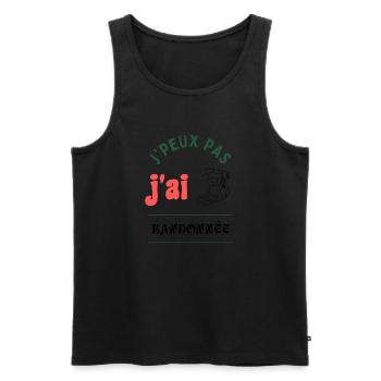 J'peux pas, j'ai randonnée - Débardeur bio Premium Homme - noir - Devant - Michal (187cm)