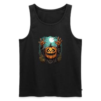 Halloween Emerging Hands Citrouille effrayante - Débardeur bio Premium Homme - noir - Devant - Michal (187cm)
