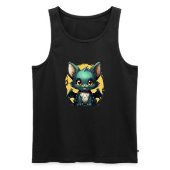Bat Halloween I Cartoon Cute Bat - Männer Premium Bio Tank Top - Schwarz - Vorne - AI Model Male 178 light (178cm)