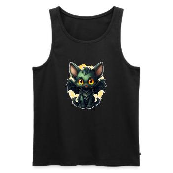 Bat Halloween I Cartoon Cute Bat - Männer Premium Bio Tank Top - Schwarz - Vorne - AI Model Male 178 light (178cm)