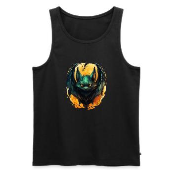 Bat Halloween I Cartoon Cute Bat - Männer Premium Bio Tank Top - Schwarz - Vorne - AI Model Male 178 light (178cm)